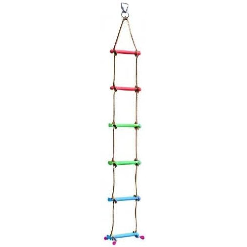 Rainbow Craft 6.6FT Climbing Rope Ninja Ladder for Kids - Kids Ninja Warrior Obstacle Course Accessories - Swing Rope Ladder
