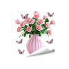 Spring Summer Flowers Window Clings Double Sided Tulip/Rose/Wildflowers in Vase Decals Anti-Collision Glass Door Stickers