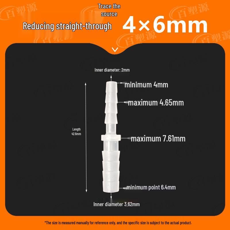 Plastic Hose Fitting: Reducing Straight-Through Barb Connector for Quick Water Pipe Connection in Fish Tanks