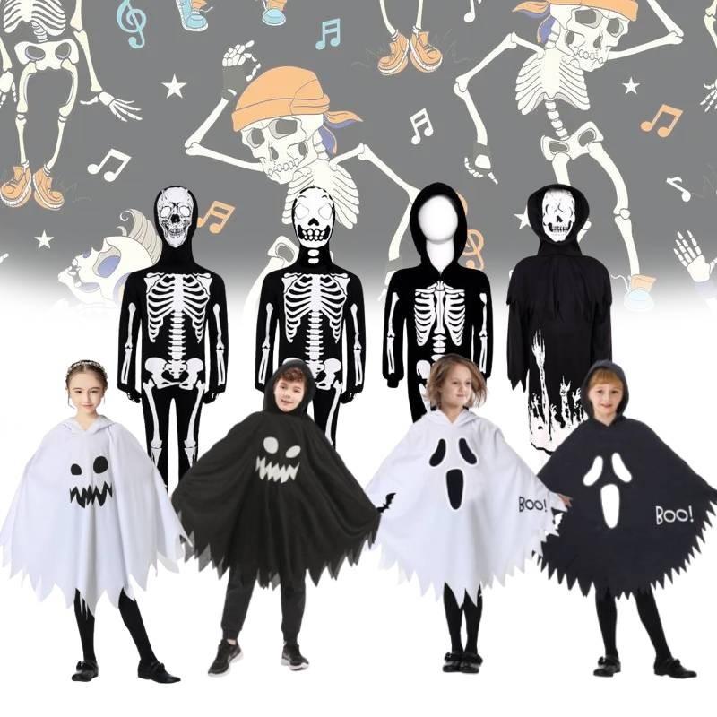 Halloween Skeleton Costume For Kids With Glowinthe Dark Features For Stage And Party Use