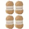 4pcs 4-Strands Multicolor Combed Yarn Bundle Soft Vibrant and Durable Material for DIY Crocheting Knitting Sweater Making Flower Crafting