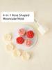 Rose Shaped Mooncake Mold Setwith Press Tool- Romantic Baking Kit FolValentine's Dates DIY Home Dessert Asian Festiva Cooking