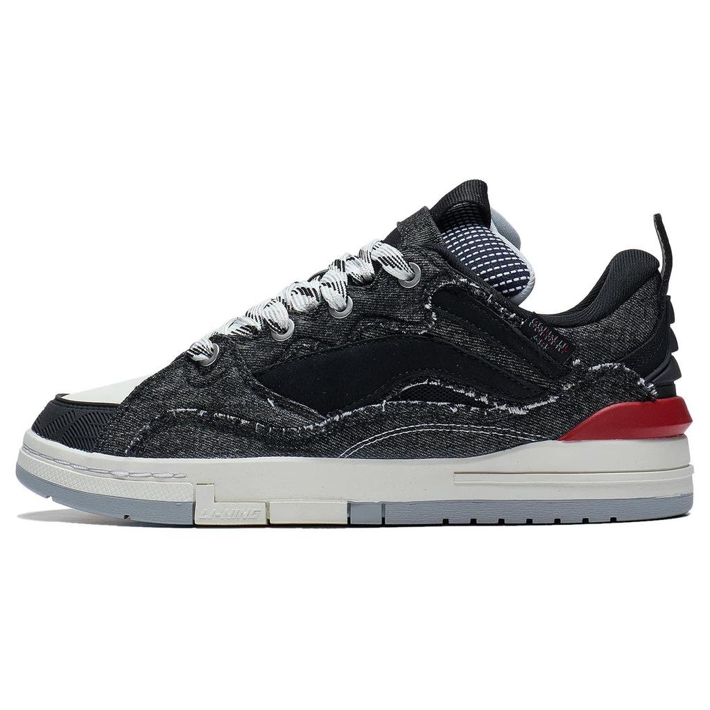 New LiNing Wave Slip Resistant Cushioning Low Top Skateboard Shoes Men's Black AECS073-9