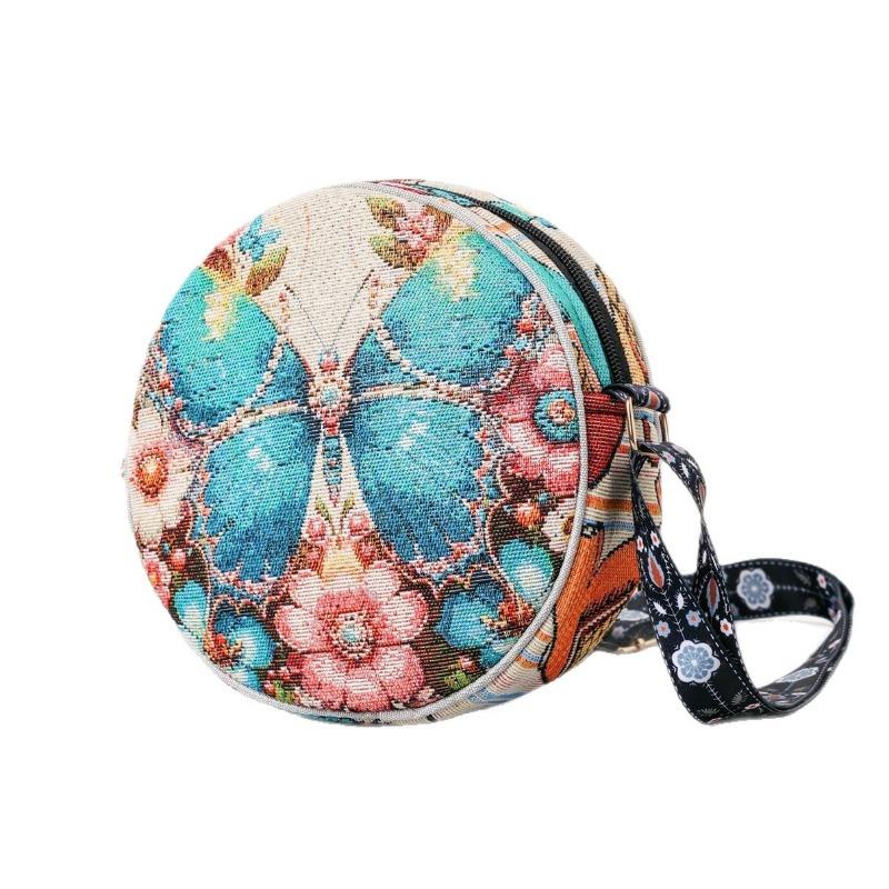 Ethnic-style Hand-held and Crossbody Multi-purpose Bag, Embroidered Bag, Casual Double-sided Hanfu Small Cloth Bag