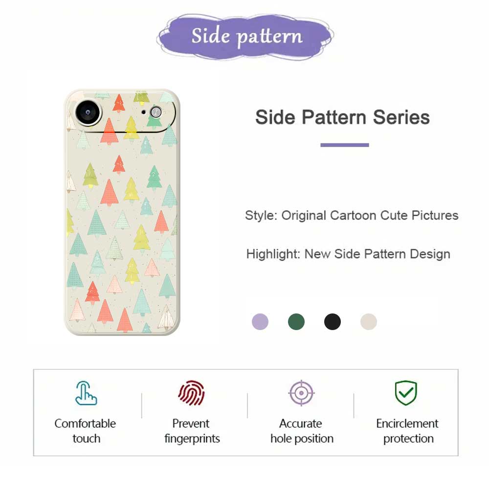 For iPhone 17 Air Case Colorful Trees Pattern Printing Straight Edge TPU Phone Back Cover