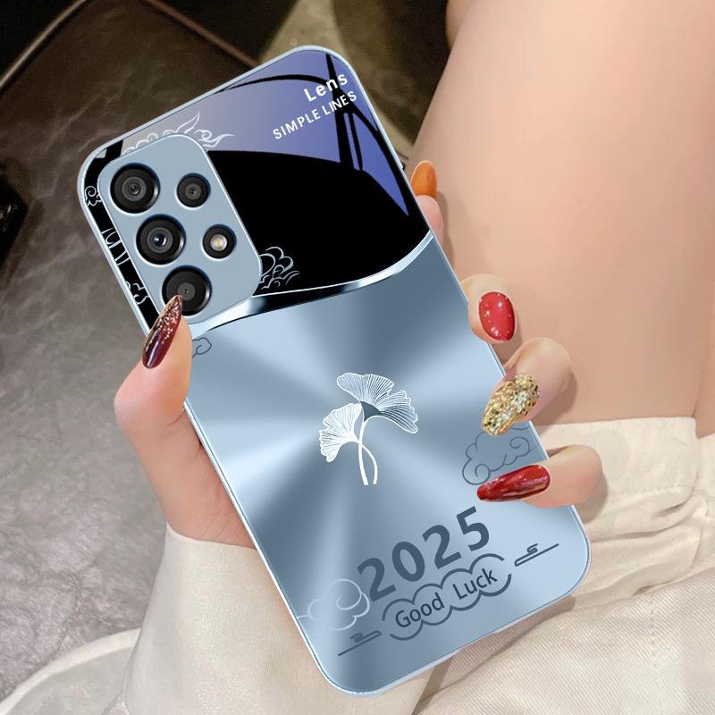 Radiant Ginkgo Leaves For Samsung Galaxy S10 4G S20 11E 30 S21 22 S24 Fe Pro S23 S25 Ultra 5G S9 Tempered Glass Phone Case