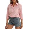 IHUASU Women's Fashion Casual Solid Color Print Long Sleeve POLO Neck Blouses & Shirts Unique Design
