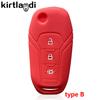 Silicone Car Key Cover Remote Case For Ford Fiesta Focus 2 3 Ecosport Mondeo Figo For Ford Puma Ranger  Key Holder Keychain