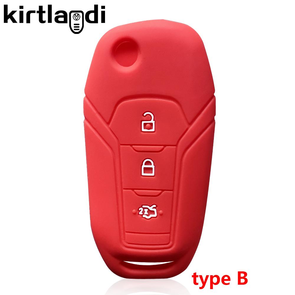 Silicone Car Key Cover Remote Case For Ford Fiesta Focus 2 3 Ecosport Mondeo Figo For Ford Puma Ranger  Key Holder Keychain