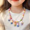 Cute Princess-Themed Cartoon Beaded Necklace and Bracelet Set for Girls