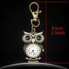 Vintage Noble Owl with Diamond Keychain Watch Hanging Watch Quartz Watch Men's and Women's Keychains