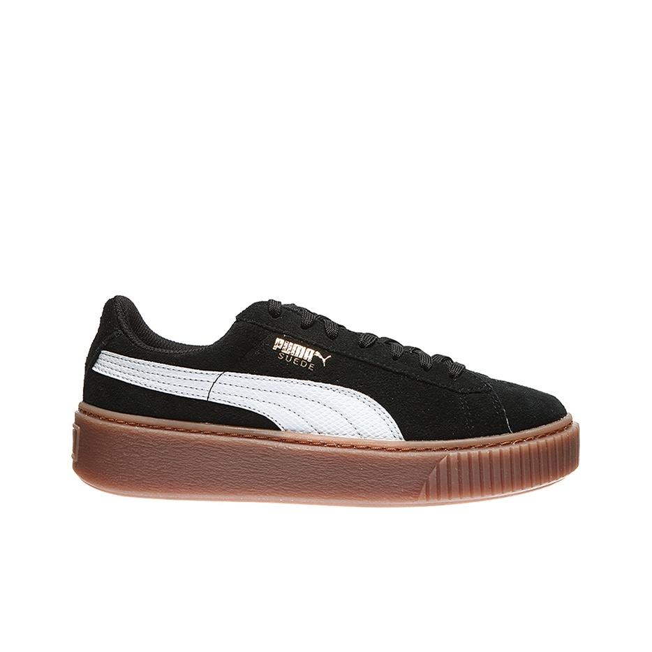 Puma Suede Platform Jr Snake - Black Gum Kids Sneakers White 363906-02