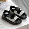 Men's Summer New Trend Stepping On Shit Soft-soled Velcro Sports Beach Sandals 371281 white-J