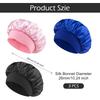 3 Stück Seidenhaube für Kinder zum Schlafen, Satin-Haube für Mädchen und Jungen, Weiche Schlafhaube für Kleinkinder und Teenager, Schwarz Blau Rosa