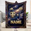 Bayern Munich Galaxy Artwork Customize Your Name Blanket Multi-purpose Personalized Blanket Comfortable for Bedding Living Room Bed Office Chair