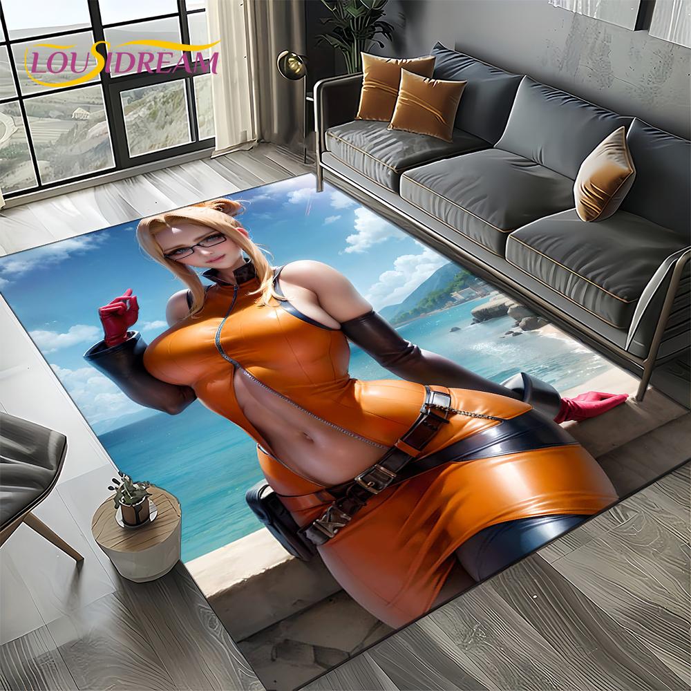 3D Sexy Lace Beauty Girl Lady Cartoon Anime Character Carpet Rug for Living Room Bedroom Home Sofa Decoration,Non-slip Floor Mat