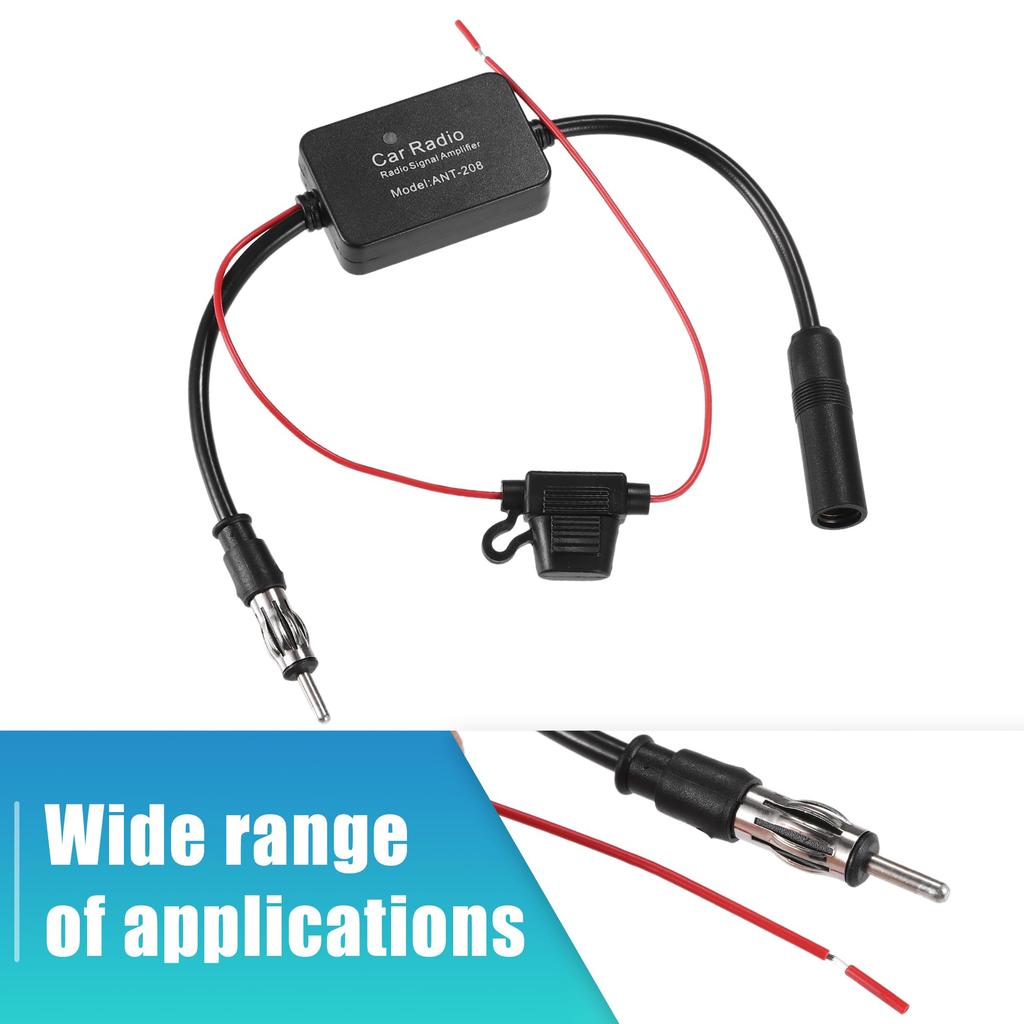 uxcell FM Antenna Amplifier Universal Car Radio Antenna Amplifier Signal Booster for Car Radio