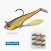 Shark-Like Lure 6-Piece Pack Lead-Weighted PVC Artificial Soft Bait Hooks Bionic Bass Freshwater Saltwater Fishing