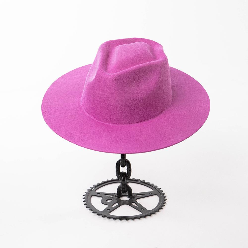 Wollfilz Fedora Hut Pfeilspitzenhut Herren und Damen Fedora Panama Damen Herbst und Winter Panama Hut Breitkrempiger Hut Fedora