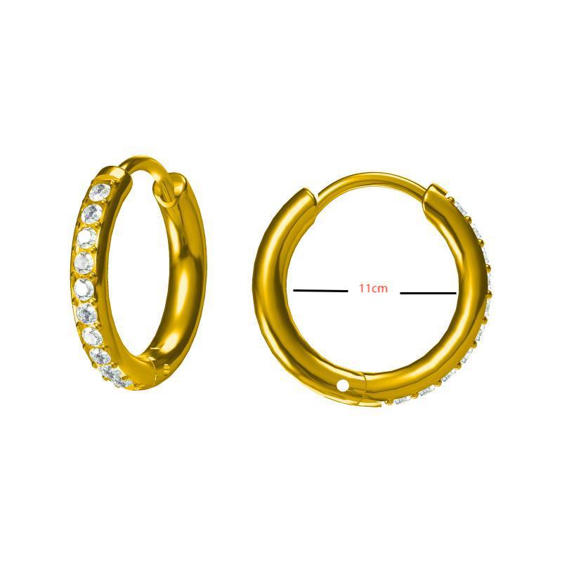 Golden Tungsten Electroplated Circular Exaggerated Plain Hoop Earrings Beach Vacation Women Lightweight Luxury Niche High-End
