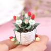 Mini Flower Potted For Green Plant In Pot Simulation Plants 1:12 Dollhouse Miniature Doll House Furniture Home Decoration