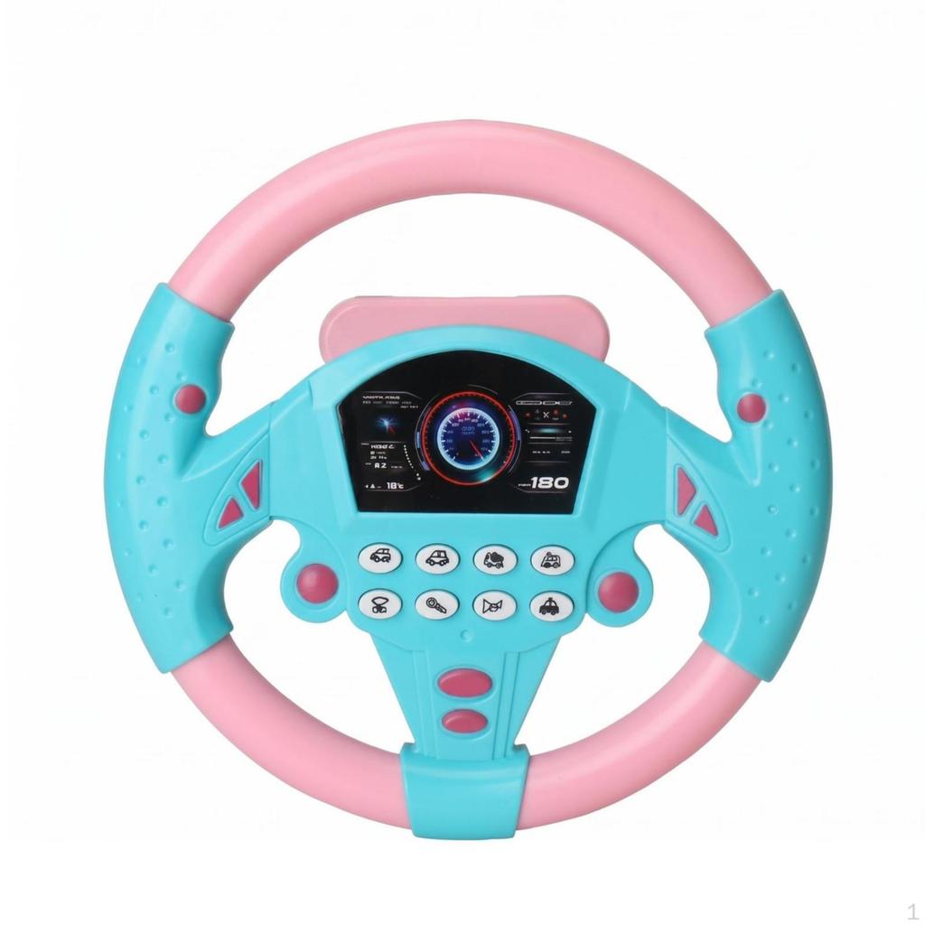 Simulated Steering Wheel Toy TwoColor Driving Colorful Dashboard for Children