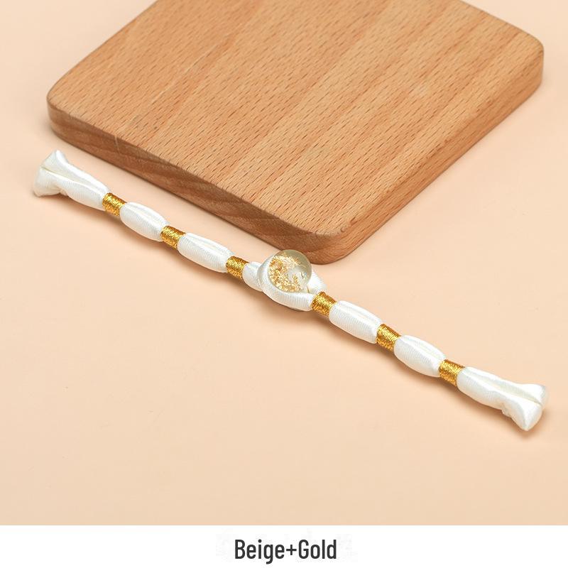 Hengmeihe Ręcznie Robiony Koralikowy Guzik Cheongsam ze Złotej Folii z Wykończeniem Złotą Nicią