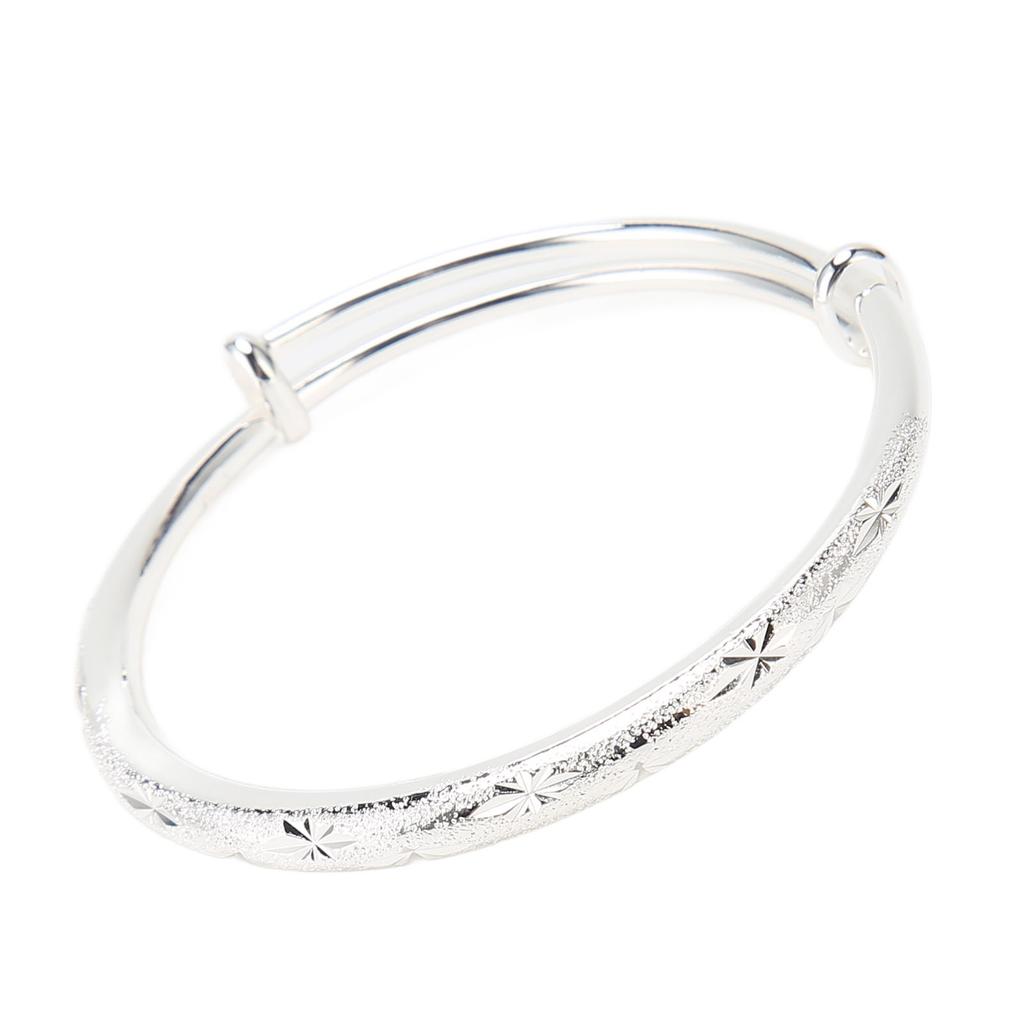 30g Kupfernickel Armband Verstellter Modeschmuck Graviertes Damen Rundarmband für Damen