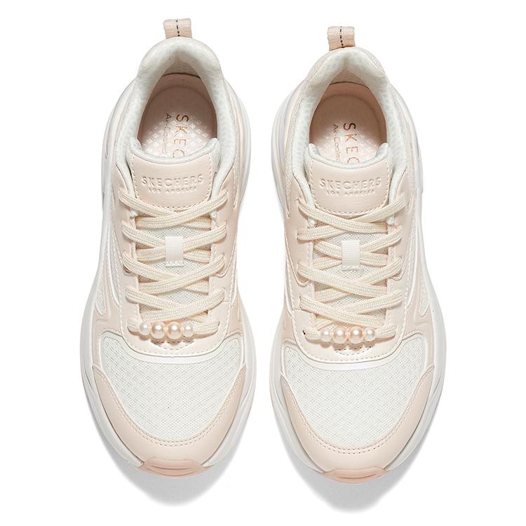 Skechers Street Comfortable Versatile Fashion Retro Low-Top Casual Shoes Women sneaker White Pink 177564-WHT