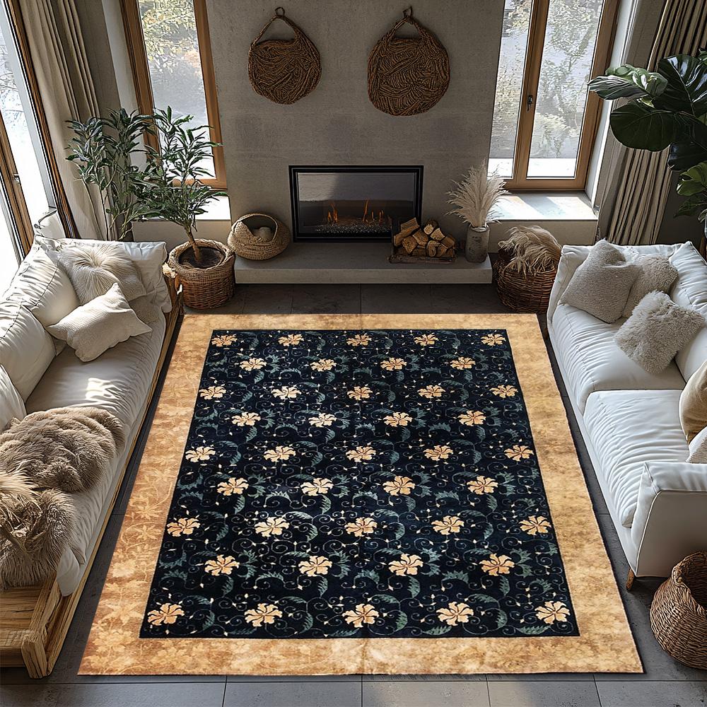 Vintage Persian Area Rug Non-Slip Floor Mat Living Room Bedroom Home Decor Bohemian Carpet Traditional Oriental Style Home Accen