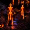 Zasilana energią słoneczną Halloweenowa Szkieletowa Wbijana W Ziemię Lampa LED Szkielet na Trawnik i Rabaty Kwiatowe