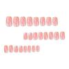 Wearable nail orange and white splicing diagonal French wearing nail pink and white contrasting color wave finished nail nails