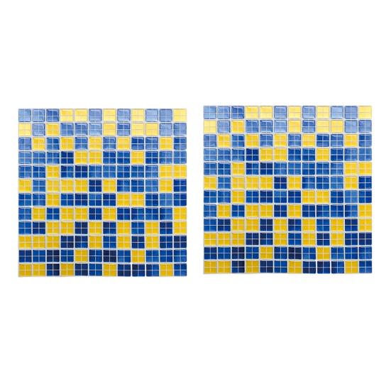 2Pcs Mosaic Wall Tile Stickers, 3D Self Adhesive Tile Stickers, Retro Waterproof And Oil-Proof Wall Decals, Peel And Stick Backsplash Decals
