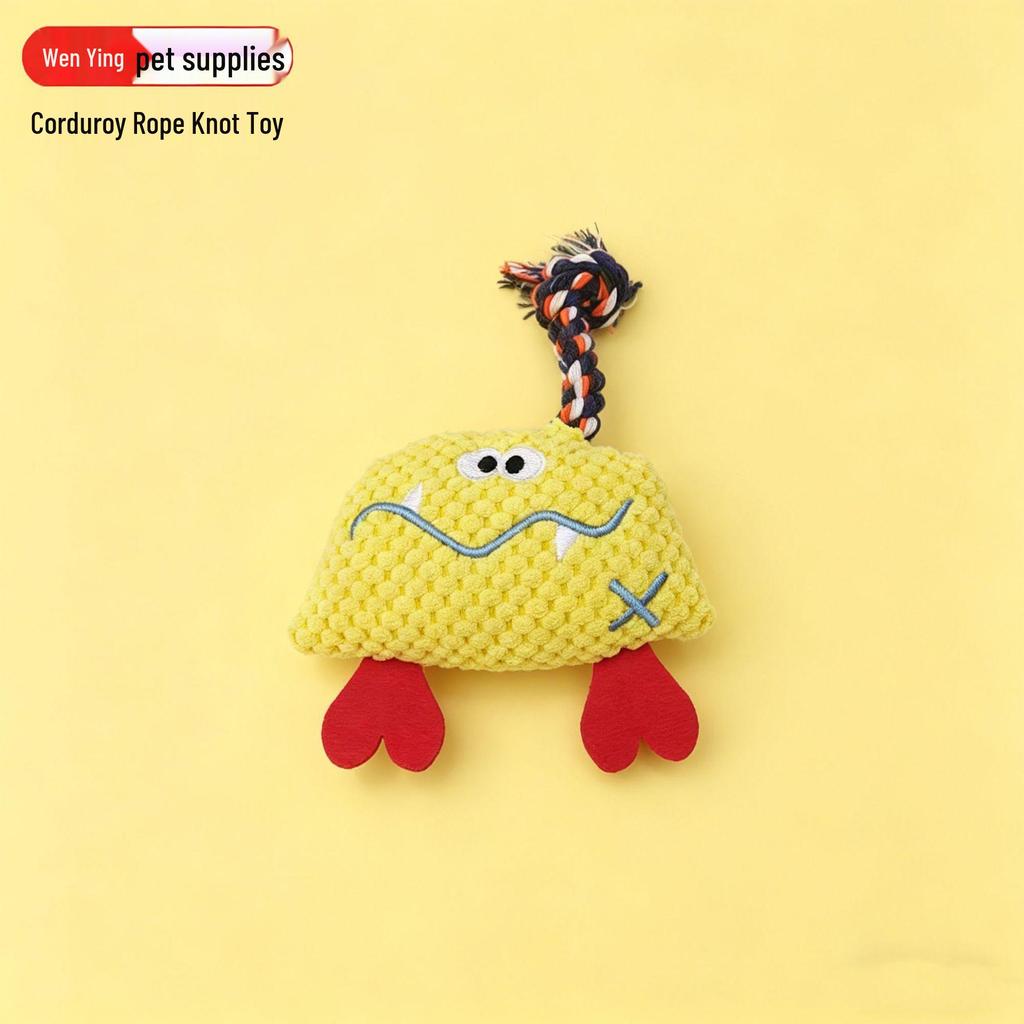 Sound-Making Plush Dog Toy - Durable Teething Rope Doll for Medium and Small Dogs