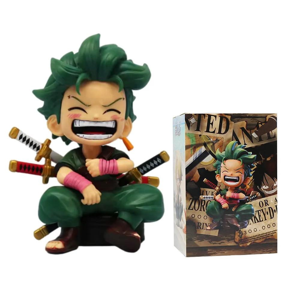 One Piece Handheld Luffy Solon Portgas·D· Ace Sitting Yamato Q-Version Trendy Play Cartoon Anime Car Ornament Peripheral Gifts