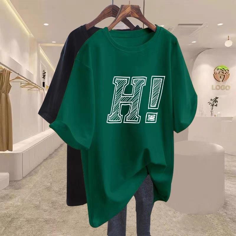 Brown T-shirt Women's Short-sleeved Loose Pure Cotton 2025 New Summer Large Version Medium and Long European Station Top