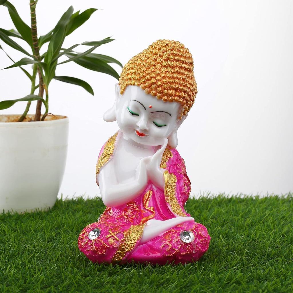 Polyresin Buddha Idol Decorative Showpiece Little Baby Monk Buddha