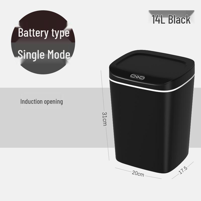 2026 Stylish Induction Trash Can: 16L Large Smart Bin with Odor-Sealed Lock for Home Use