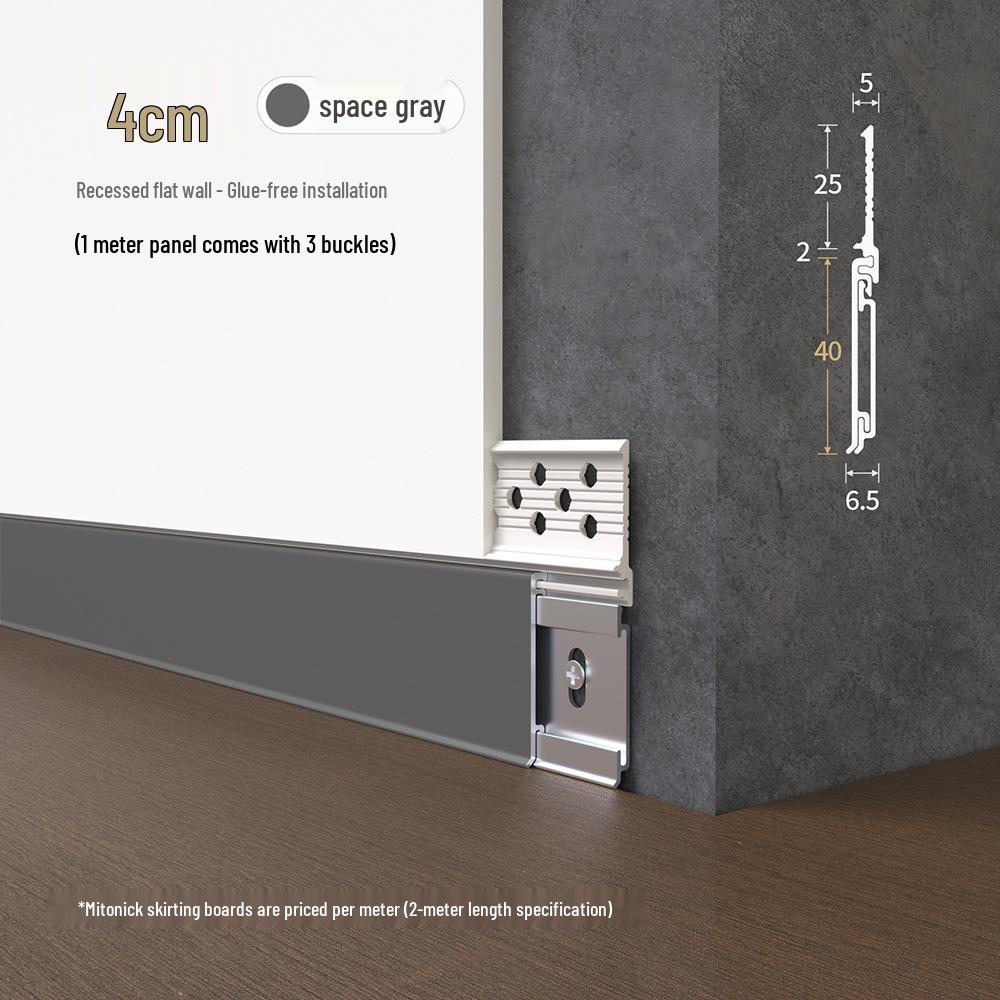 Meitong Ultra-Thin Pre-embedded Aluminum Alloy Skirting Board