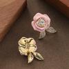 Korean version of super fairy, sweet and delicate three-dimensional diamond-encrusted zircon rose earrings, high-end versatile temperament earrings.