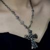 Y2K Spicy Girl Dark Star Leather Choker Necklace - Pure Desire Clavicle Chain