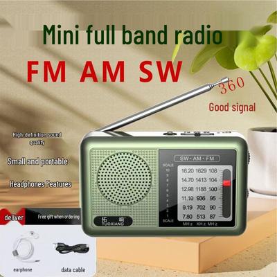 2024 Tuoxiang-6665 Mini Tragbares Vollband-Radio: Wiederaufladbar und einfach für Senioren zu bedienen