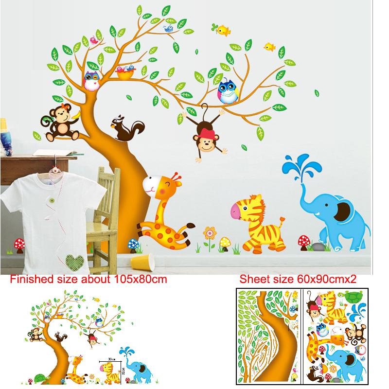Removable Cartoon Wall Stickers for Kids Room Kindergarten Creative Christmas Birthday Gift Decals