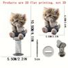 car Dashboard Decorations Shaking Head Cat Bobble Dashboard Decorations Dancing Toys 2D Acrylic Decorative Interior Accessories