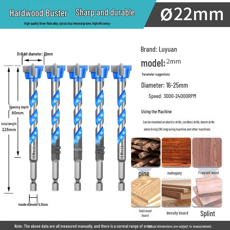 Extra Long Wood Hole Saw & Drill Set for Woodworking, Hinge, Plastic, and Door Panels