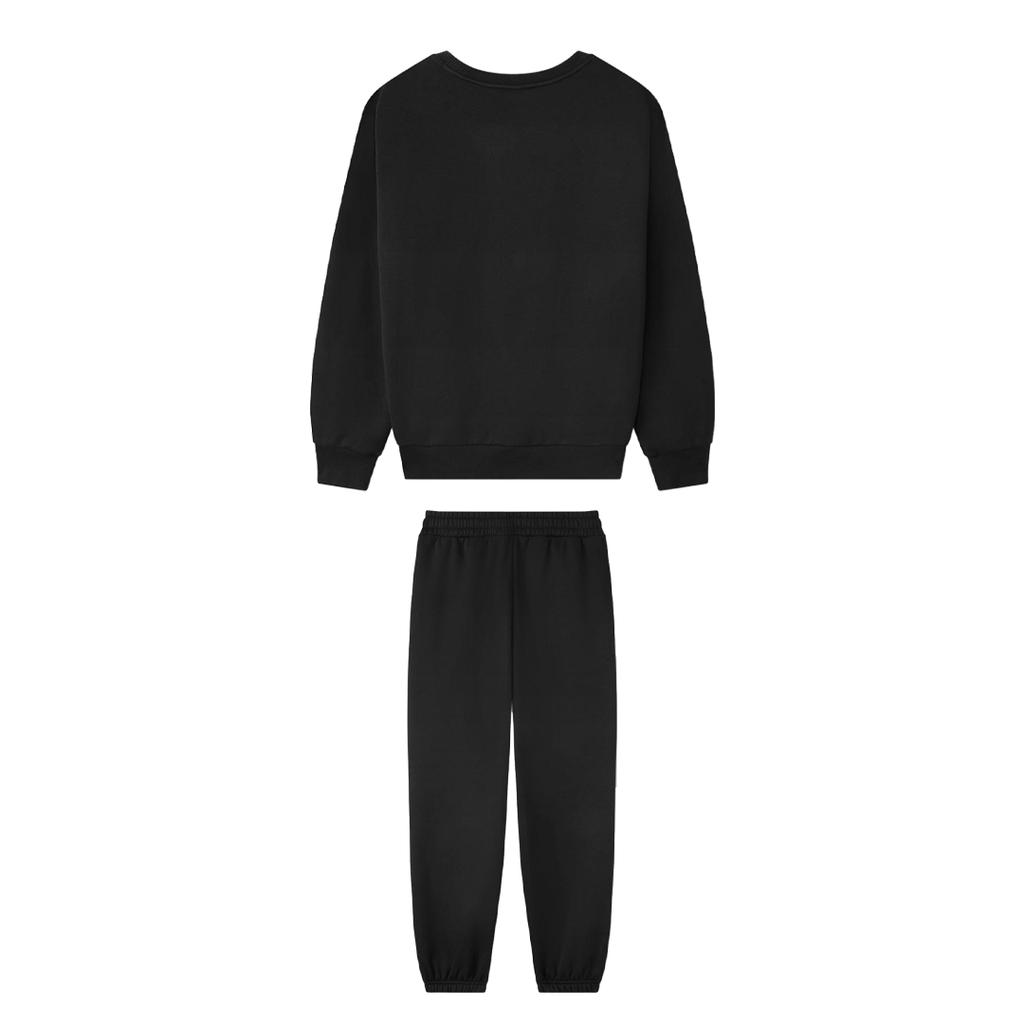 Skechers Knitted Crew Neck Pullover Long Sleeve Top And Cuffed Warm Drawstring Pants Hoodie Set Men sets L425M078-0018