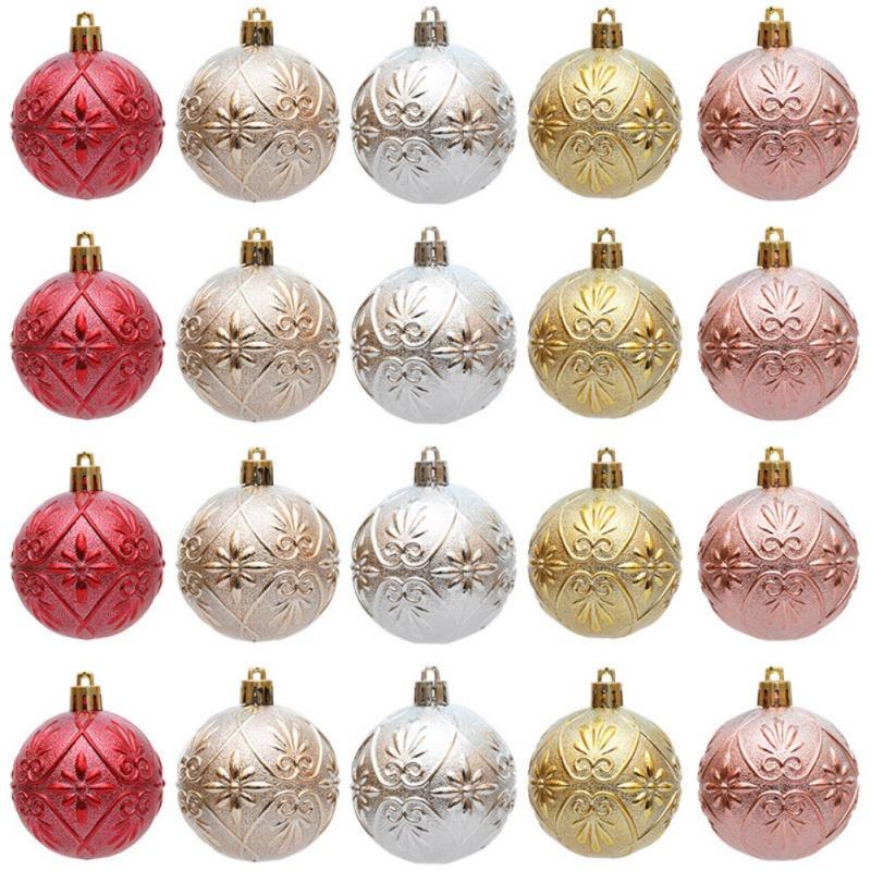 6pcs Christmas Tree Baubles Shatterproof Xmas Tree Decorations Christmas Balls Ornament Hanging Pendants Holiday Party Decor
