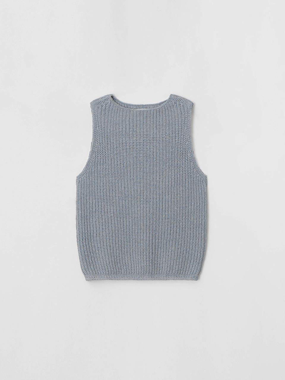 

Korean Summer Sleeveless Knit Vest for Women - Versatile, Solid Color, Round Neck One Size сірий/синій
