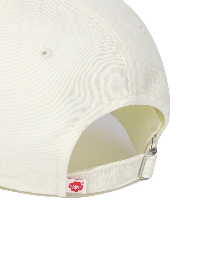 COVERNAT WOMAN Clover Heart Boucle Embroidery Ball Cap Ivory