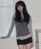 Ledeoli Two-Tone Sleeveless Layered Long Sleeve [Charcoal]